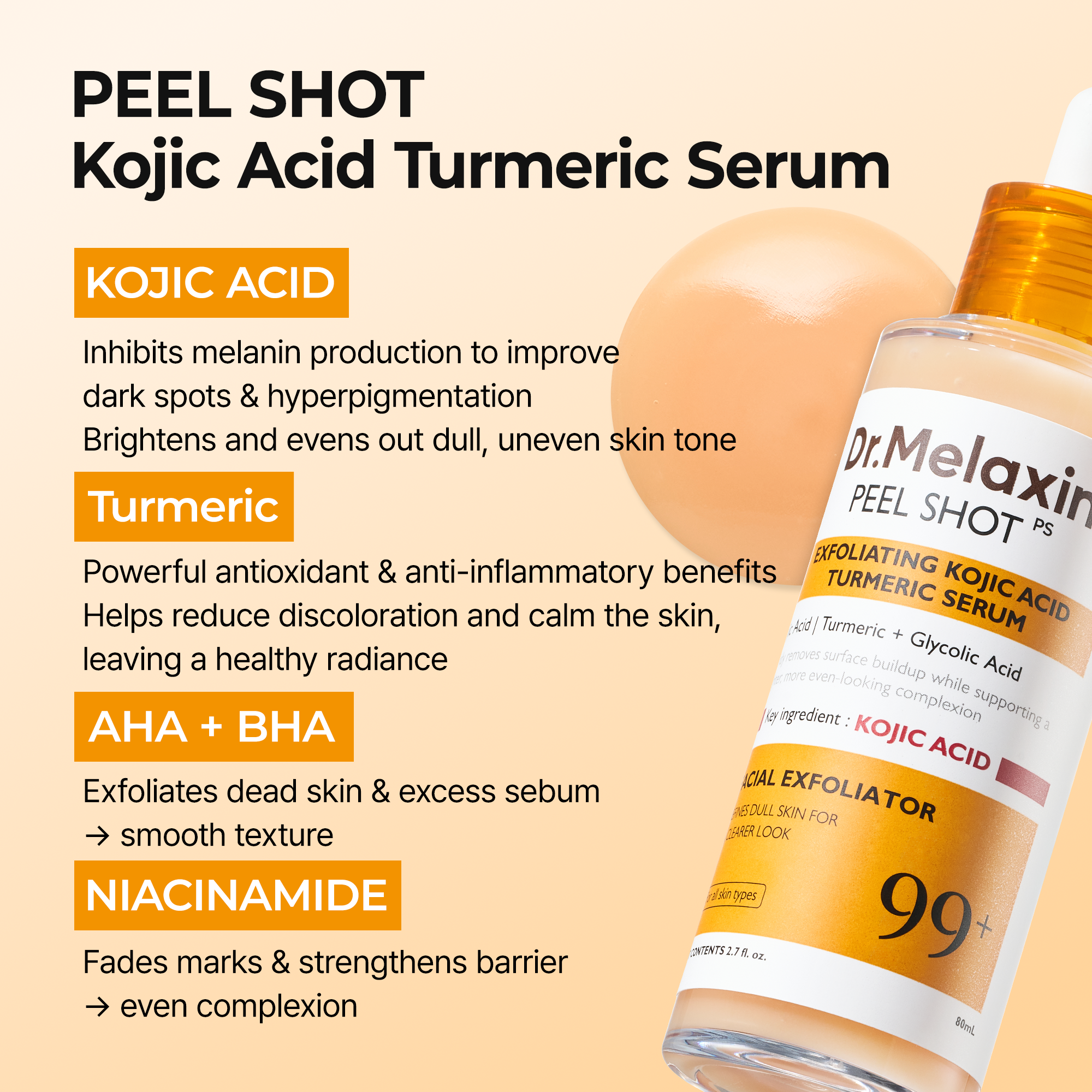 Peel Shot kojic Acid Turmeric Serum